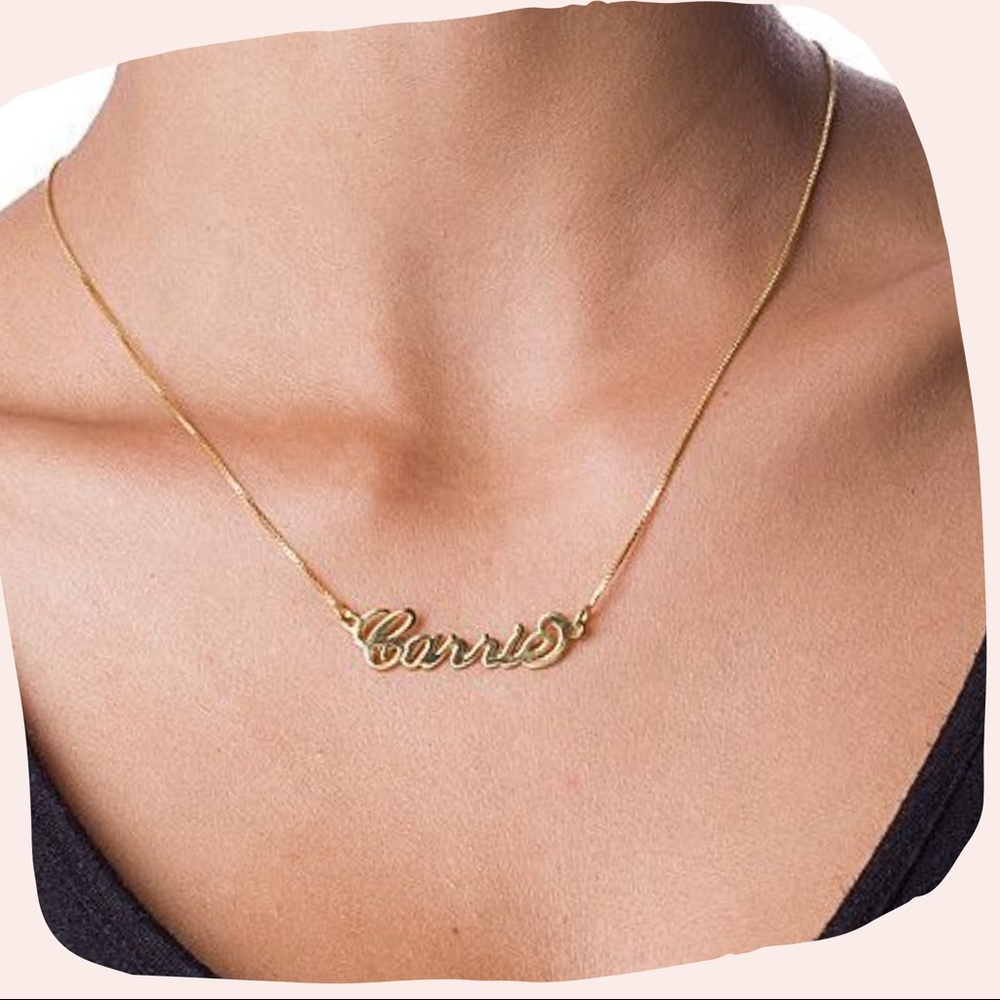 Gold Signature Name Necklace